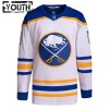 Børn NHL Buffalo Sabres Trøje Tilpasset Adidas 2023-24 Hvid Udebane Authentic